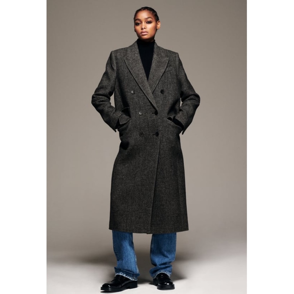 Zara Grey Wool Blend Menswear Coat